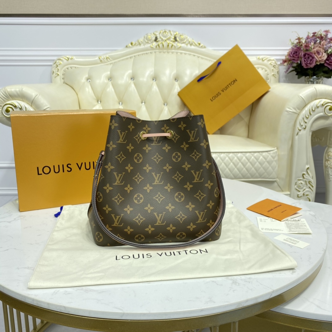 Louis Vuitton NEONOE MM Bucket Bag Monogram M44022 Pink